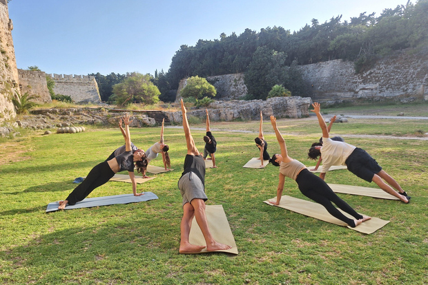 Rhodes Town: Outdoor Yoga at Grand Masters Garden