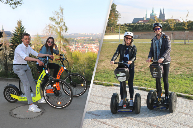 Praga: Tour di mezza giornata guidato in Segway e E-Scooter