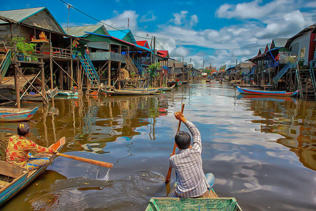 Siem Reap: Kampong Phluk flytande bytur med båt