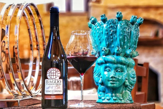 Alcamo : dégustation de vins, 5 étiquettes Tenute Baglio Passofondo