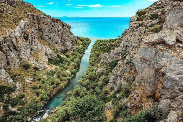 Dall'area di Rethymno: Viaggio privato a Preveli e Kourtaliotiko