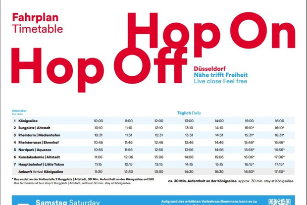 Düsseldorf: 24-Stunden-Ticket für den Hop-On/Hop-Off-Bus