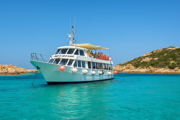 Olbia: tour en barco por el archipiélago de La Maddalena + traslado en minibús