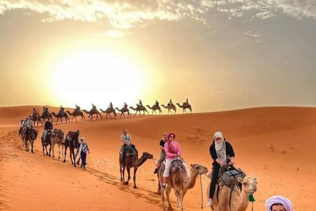 From Merzouga: Overnight Camel Trek over Erg Chebbi Dunes