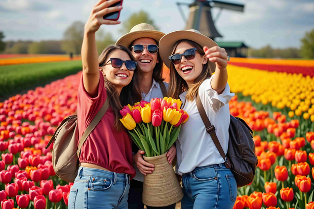 阿姆斯特丹库肯霍夫和桑斯风车一日游