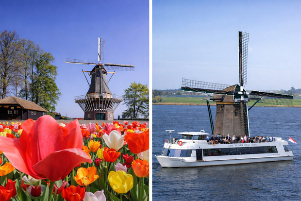 Amsterdam : Visite des jardins de Keukenhof avec croisière sur les moulins à vent