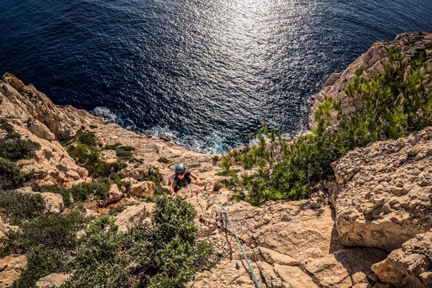 Mehrseillängen-Klettersession in den Calanques bei Marseille