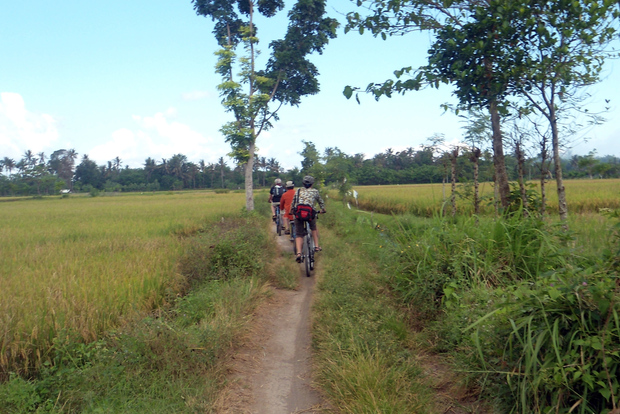 Promenade en vélo à la campagne vers le village de Golong et le temple de Lingsar