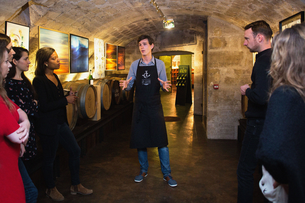 Parigi: Tour guidato delle Grotte del Louvre con degustazione di vini