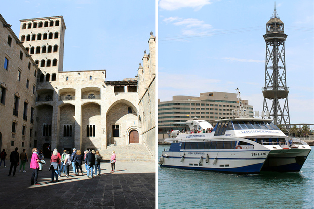 Tour a piedi del Quartiere Gotico e delle Ramblas+gita in barca
