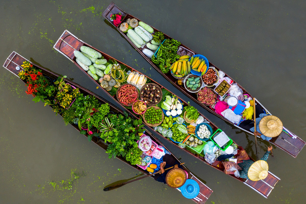 Da Bangkok: tour gastronomico della ferrovia Maeklong e del mercato galleggiante