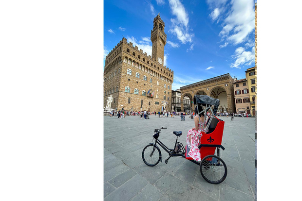 Florens med rickshaw Rundtur i Florens med rickshaw