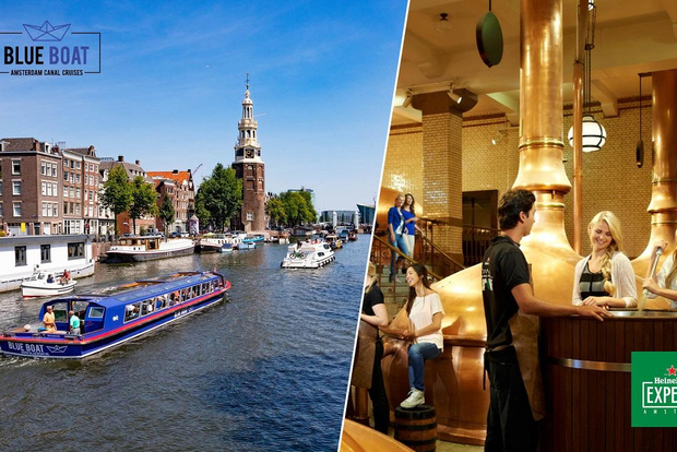Amsterdam: Crociera sul canale della città e biglietto per l'esperienza Heineken