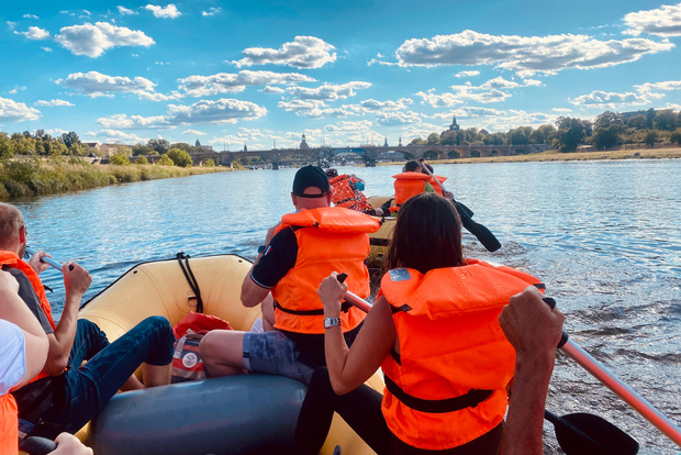 德累斯顿：乘船游览--乘坐橡皮艇从海德瑙前往德累斯顿