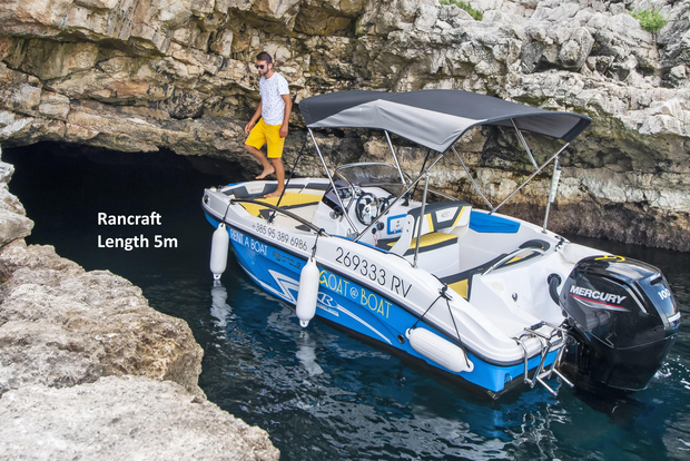 Från Rovinj: Havsgrottor och Sandy Levan Island Speedboat Tour