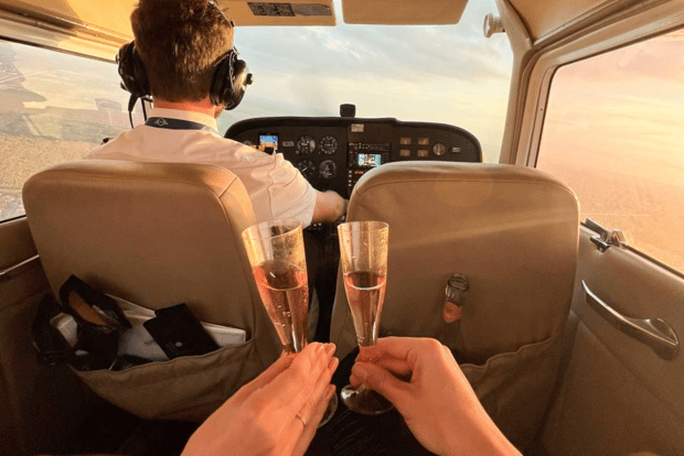 Miami Beach: Tour privado de lujo en avión con champán