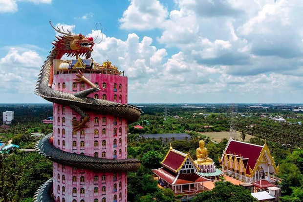 Mercato galleggiante privato e mercato del treno + Tempio del DRAGO + Caffè thailandese