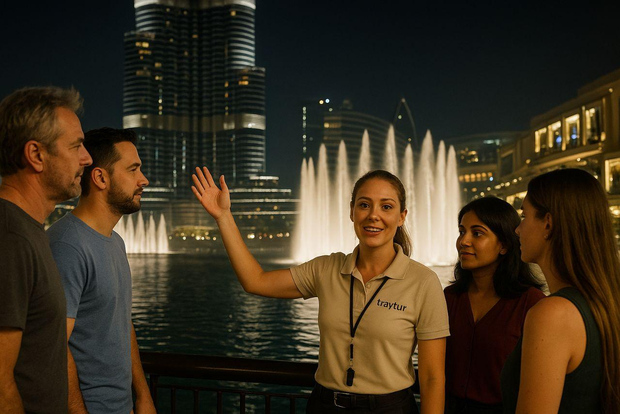 Dubai di notte con biglietto d'ingresso al Burj Khalifa